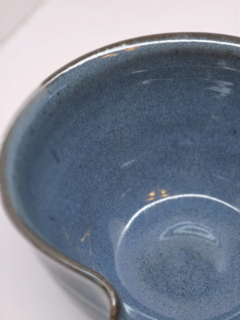 Vintage Pottery Batter Bowl Cobalt Blue- Rustic Farmhouse